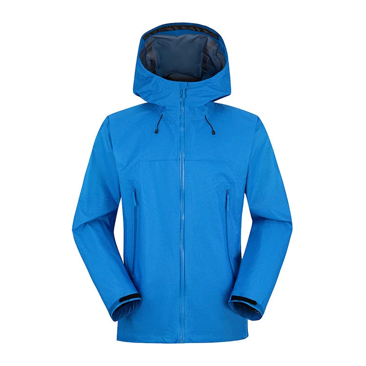 High Quality Men's Waterproof Rain Jacket Windproof and Breathable Polyester Lightweight and Reusable Industrial Style Rain Suit