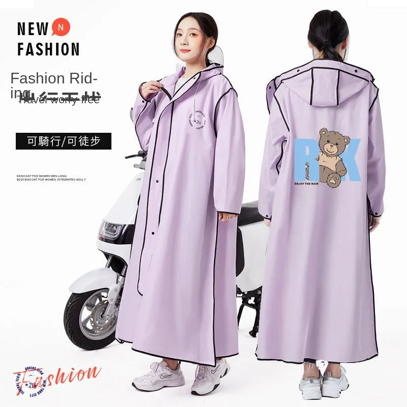 2023 New Adult Raincoat for Men Women Long Full-Body Anti-Rainstorm Single-Person Electric Bicycle Bike for Camping Logo