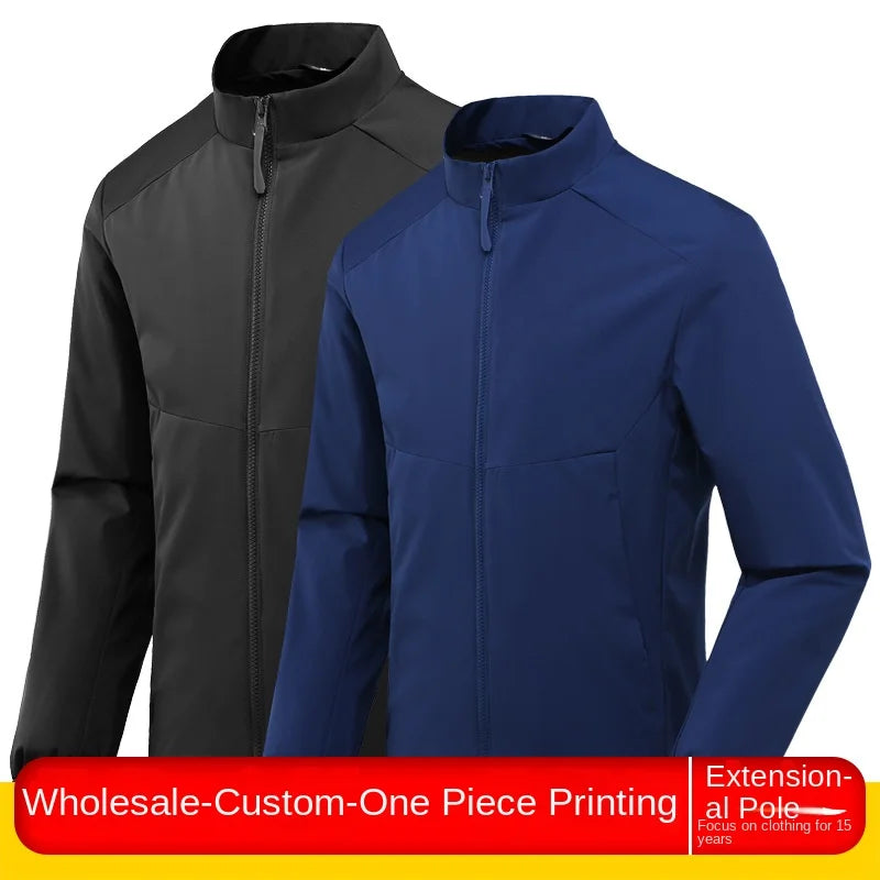 New Arrival Men's Business Jacket Waterproof Windproof Single Layer Collar for Spring Autumn Outdoor Activities Travel Camping