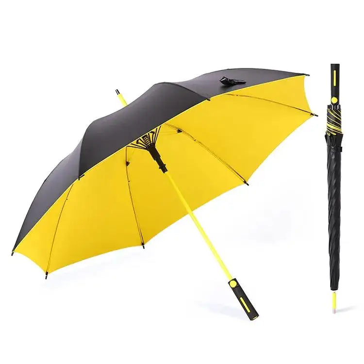 High-End Windproof Fabric Golf Umbrella Double Layer Unique Colors Travel Business Promotion Advertise Straight Rain Umbrella