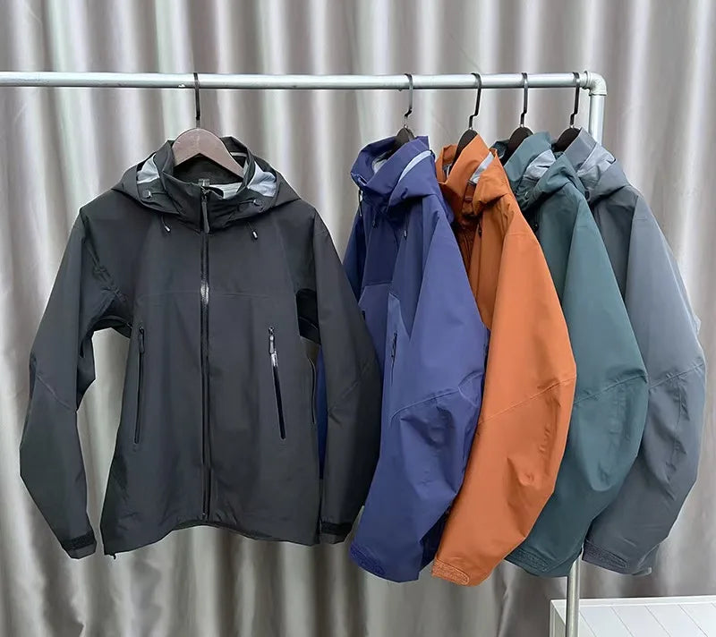 High-End Trilaminate Waterproof Breathing Bomber Jacket Soft Winter Windbreaker With Zipper Closure for Hiking Raincoat