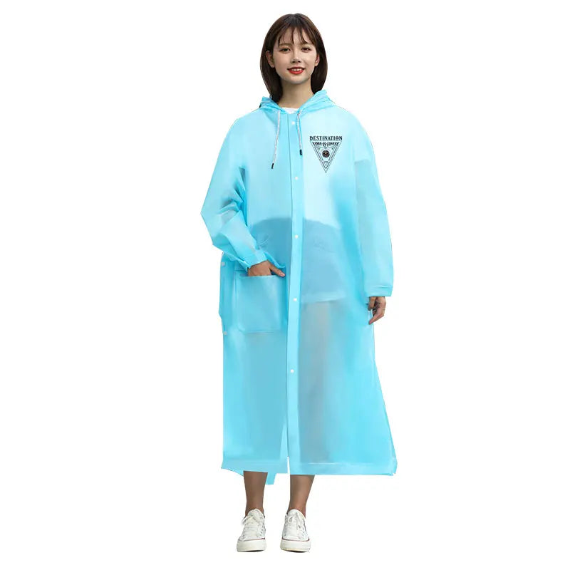 Factory Supply Customized High Quality Waterproof EVA Adult Raincoat With Big Brim for Rain and Hiking Girl-Friendly