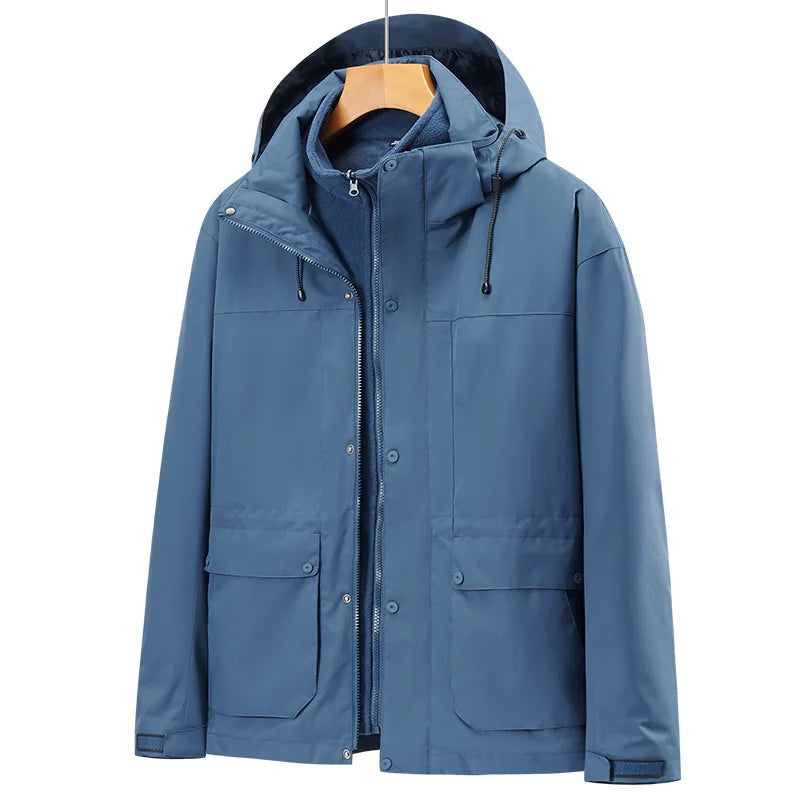 Men's Women's High Three-in-One Outdoor Diving Suit Windproof Waterproof Nylon Raincoat Travel Rain Featuring Polyester Logo