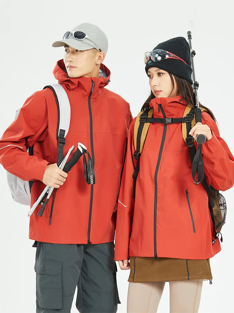 Hard Shell Jacket Unisex Autumn Outdoor Rainstorm-proof Waterproof Windproof Breathable Mountain Climbing