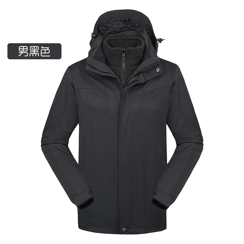 High-End Waterproof Warm-keeping Outdoor Sports Jacket Women's Fleece-Lined Long-Sleeved Autumn Winter Ski Suit Mountaineering