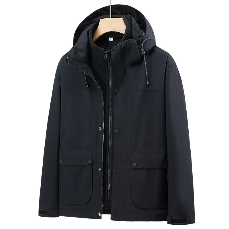 Men's Women's High Three-in-One Outdoor Diving Suit Windproof Waterproof Nylon Raincoat Travel Rain Featuring Polyester Logo