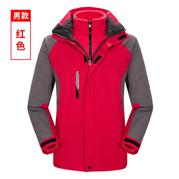 Two-Piece Three-In-One Outdoor Assault Clothing for Men Women Fleece-Lined Waterproof Mountaineering Work Jacket Custom Hiking