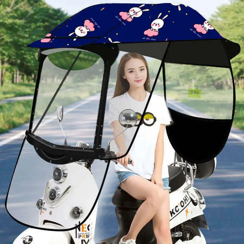 Motorcycle Sun Visor Shade Tent Umbrella Windshield Canopy Motorbike Roof Motor Bicycle Mobility Scooter Sunshade Rain Cover