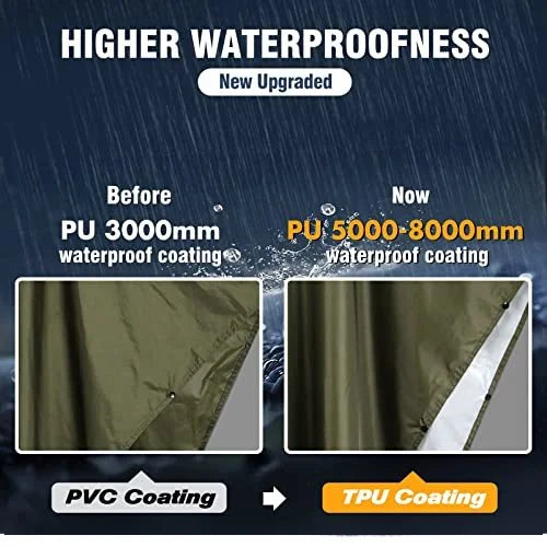 Portable Lightweight Single-Person Rainwear Waterproof Polyester Rain Poncho Adults Reusable Raincoat Camping Outdoor Activities