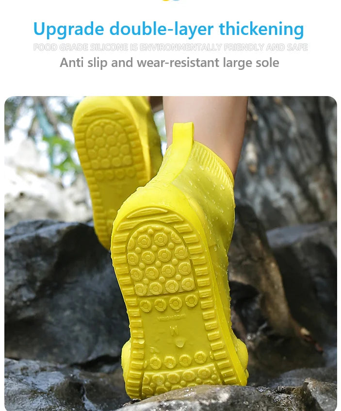 Silicone Adult Shoe Cover Rain Boots Rain Shoes Waterproof Rainstorm Proof Fashion Rain Proof  Shoe Cover