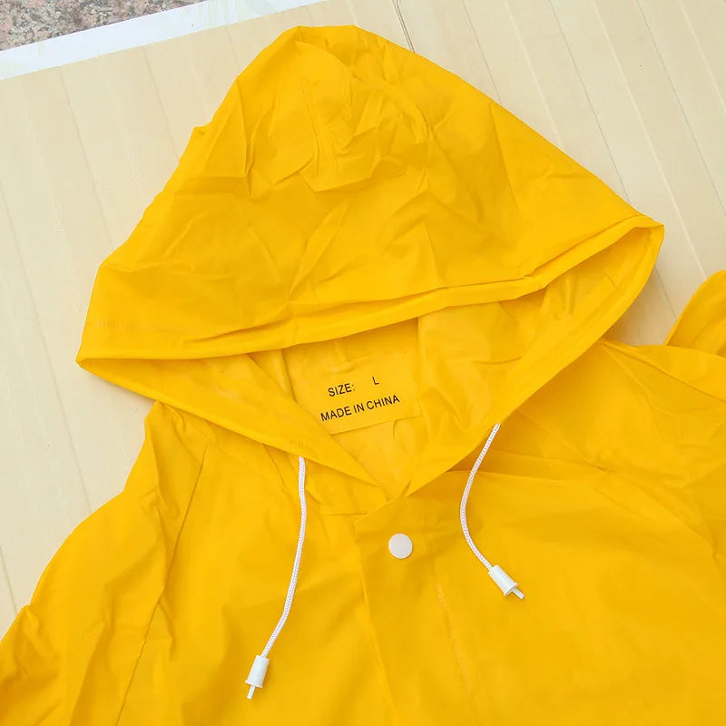 Heavy Duty Two Pieces PVC Polyester Rain Coat Water Proof Windproof Custom logo Adult Men Rain Suit