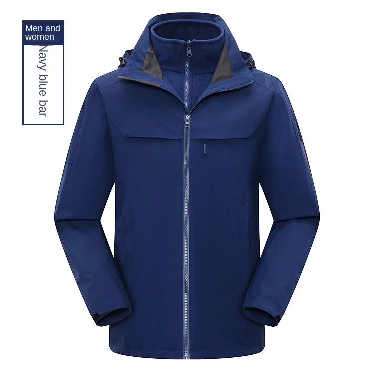 High-End Two-Piece Outdoor Jacket for Men Women Autumn Winter Assault Clothing Detachable Three-In-One Feature Printed