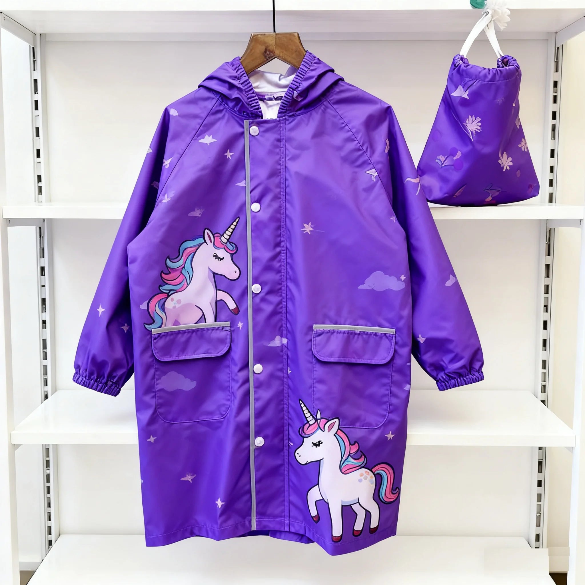 Outdoor Lightweight Windproof Waterproof Rain Poncho for Middle Large Boys/Girls Durable Cartoon Design ECO Friendly Raincoat