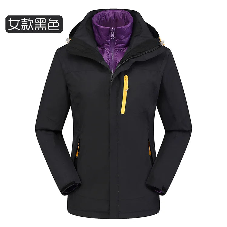 Three-in-One Detachable Tibet Travel Jacket Liner High-End Men's Women's Winter Ski Suit with Zipper Closure for Mountaineering