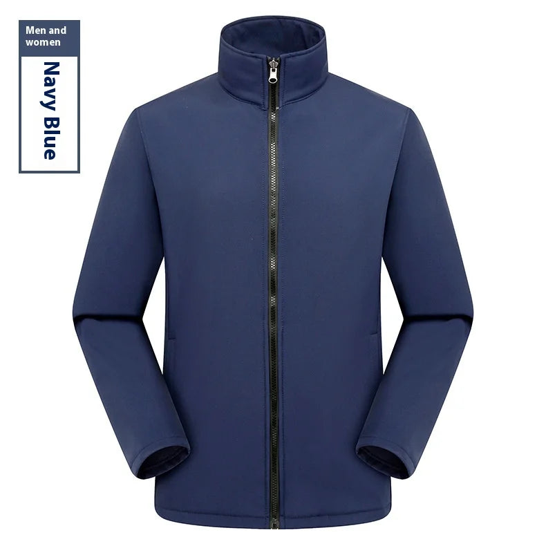 Men's Women's Outdoor Stand Cardigan Jacket Soft Shell Waterproof Windproof for Autumn Winter Sports Casual Plus Size Zipper