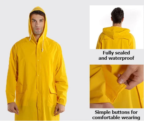 PVC Extended Raincoat for Outdoor Duty Travel, Convenient Cycling, Windbreaker and Raincoat