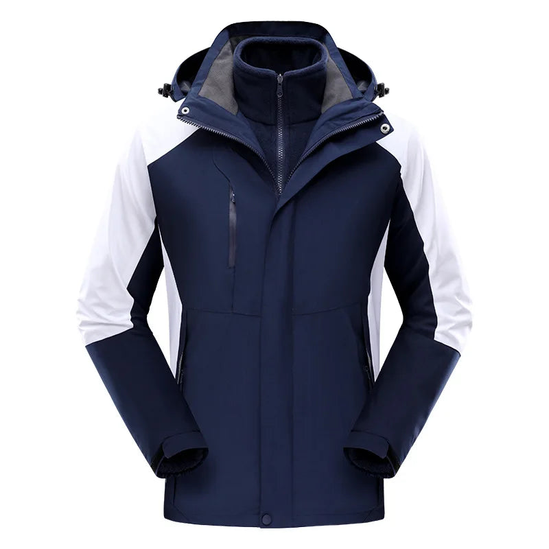 Waterproof Ski Jacket 3-in-1 Windbreaker Winter Coat Fleece Inner for Rain Snow