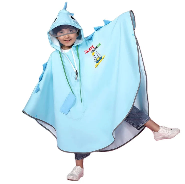 Little Dinosaur Cloak Children's Raincoat Kindergarten Elementary School Baby Cartoon Poncho