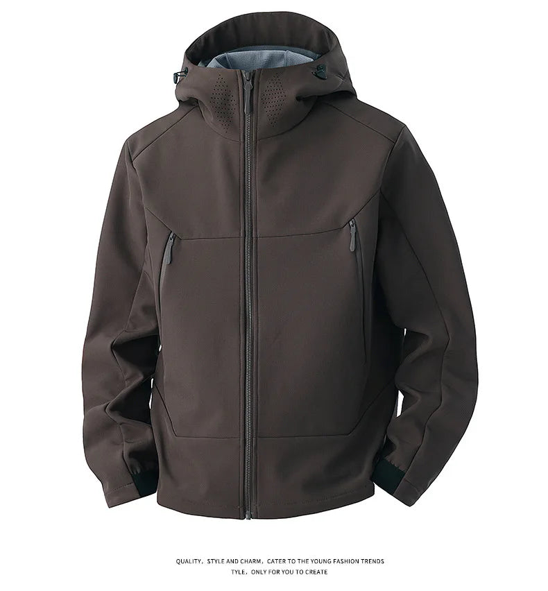 Winter Outdoor Solid Color Three-in-One Hooded Waterproof Jacket for Men and Women with Removable Two-Piece Set Logo Printing