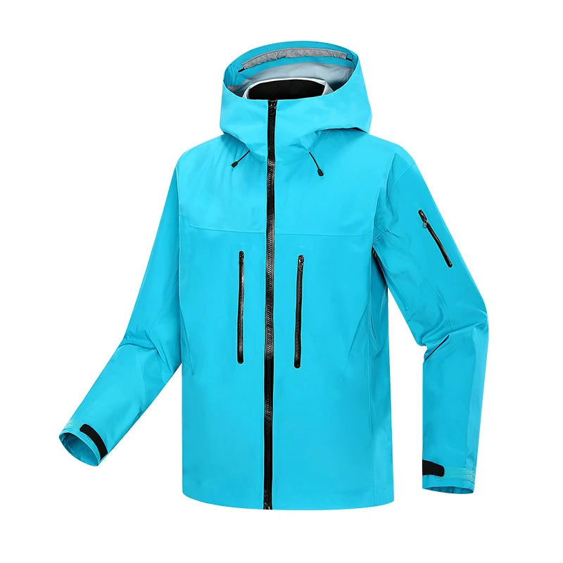 Men's Women's Hard Shell Bomber Ski Jackets Waterproof Breathable Windproof Yellow Sports Mountaineering Stand Zipper Autumn