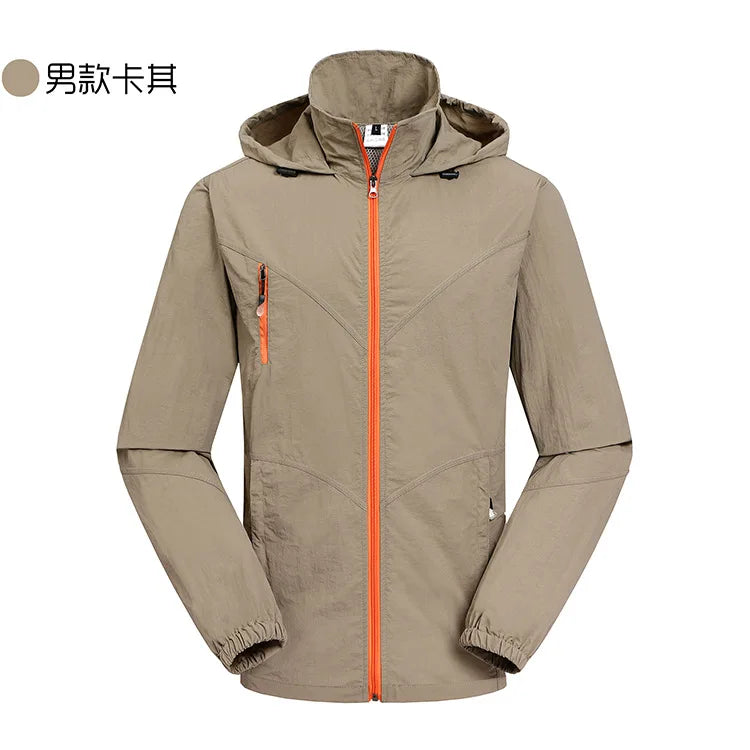Outdoor Coated Stand Collar Zipper Quick-drying Breathable Motorcycle Jacket Unisex Summer Long Sleeve Loose Fit 100% Polyester
