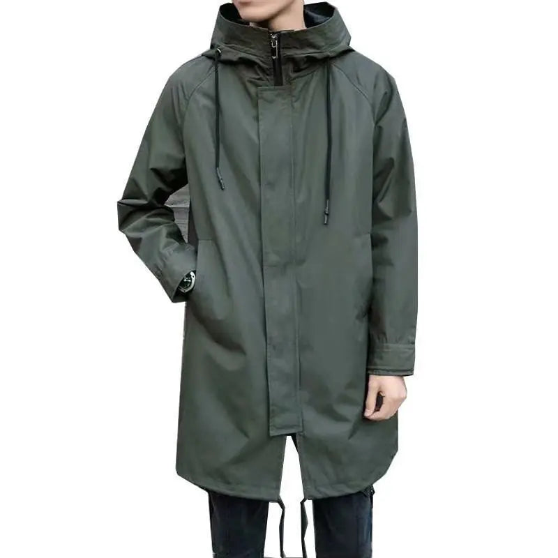 Men's Waterproof Hooded for for Camping Motorcycle & Tour Outdoor Activities XL Casual Long Windbreaker