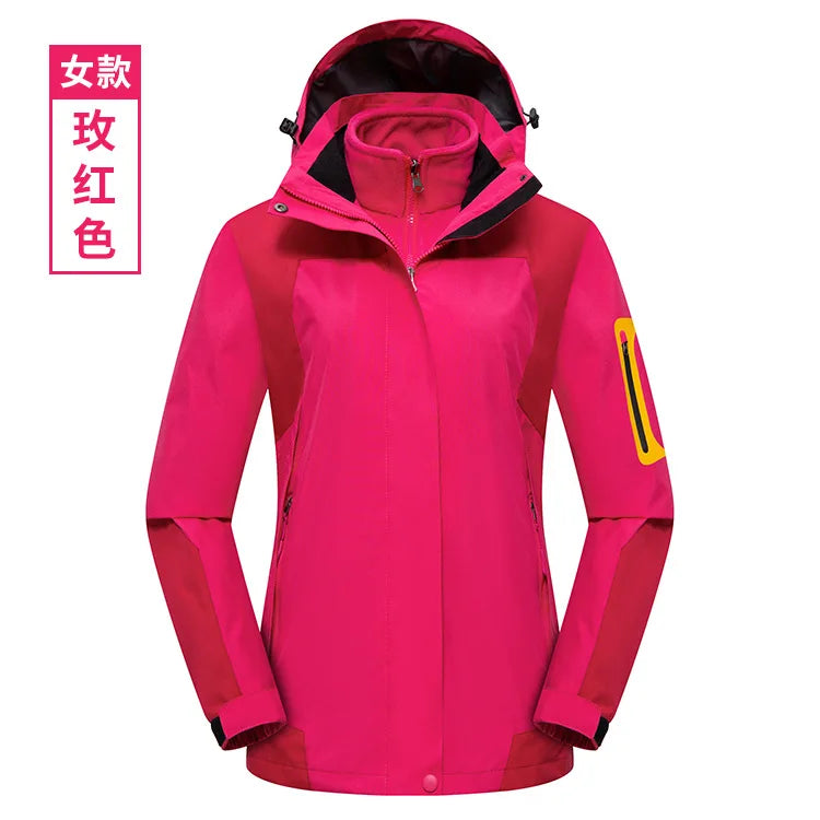 Two-Piece Three-In-One Outdoor Assault Clothing for Men Women Autumn Winter Polar Fleece Liner Waterproof Windproof Knitted