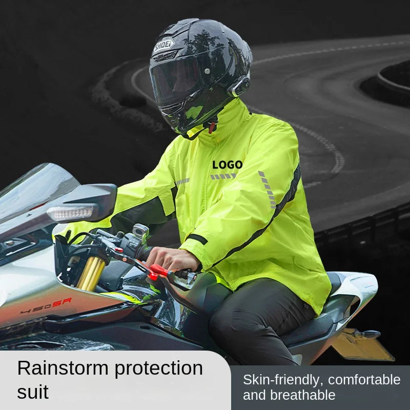 Nylon Motorcycle Raincoat & Rain Pants Split Waterproof Windproof Storm-level Riding Outdoor Travel Climbing Rain Suit