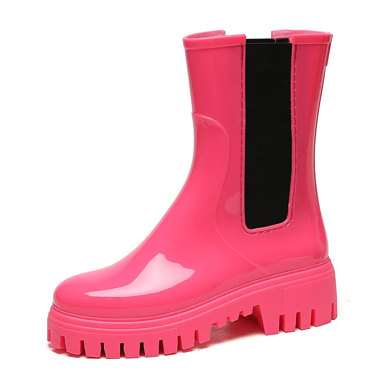 Women's Lightweight Anti-Slip Rain Boots Waterproof Wear Proof PVC Boots for Outdoor Reusable EVA Mesh Lining Summer Winter Use