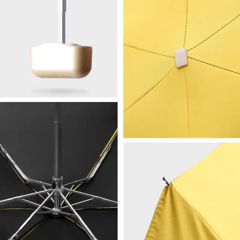 Portable Folded Ultra Light Weight 5 Folding Umbrella Sunblock UV Mini Pocket Umbrella
