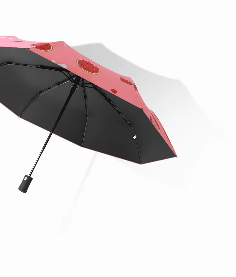 Fruit Series Fully-Automatic Adult Umbrella Sun Rain Protection Anti-Ultraviolet Pongee Material Black Coating Foldable Design