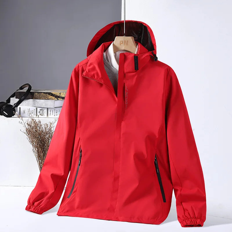 Men's All-Match Three-in-One Jacket for Spring Autumn Sports Waterproof Casual Baseball Suit  Full  Zipper Closure Front