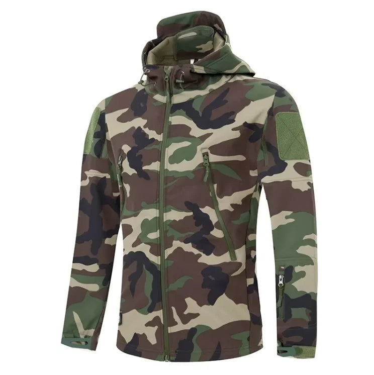 Tactic Men's Winter Warm Windbreaker Jacket with Rabbit Fur High Street Style Zipper Coated Inner Plain Dyed