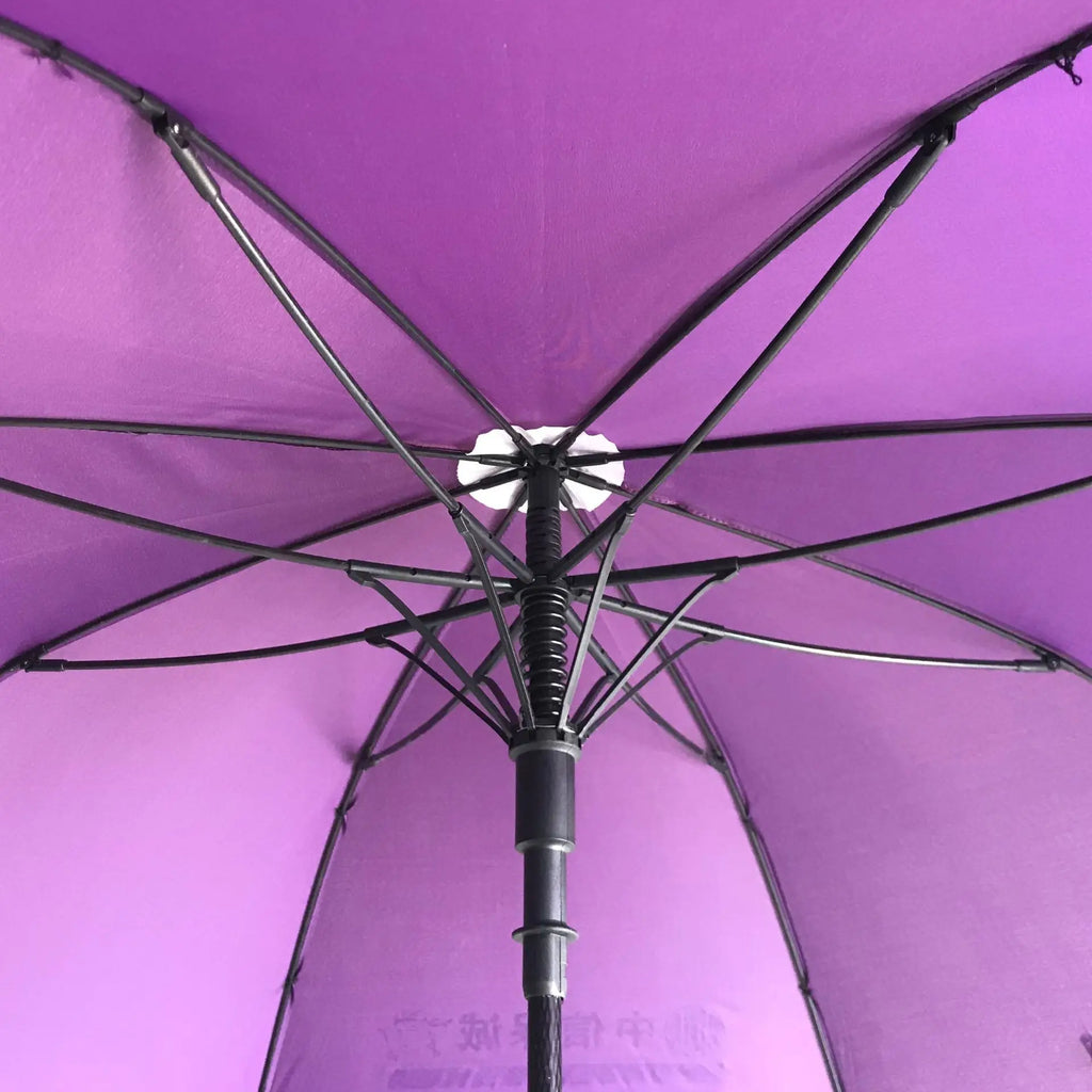 High Quality Large 27-Inch Automatic Purple Umbrella J-Shape With Long Handle UV-Proof Fabric and Metal Frame for Ladies