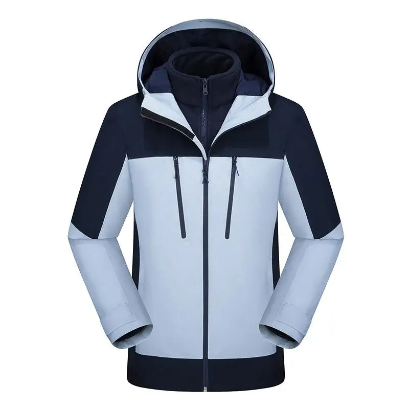 Men's and Women's Three in One Detachable Two-piece Mountaineering Clothing Outdoor Waterproof Jacket