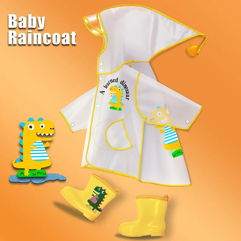 Custom Full Body Waterproof Raincoat for Boys Girls Cute Dinosaur Design for Primary School Students Kindergarten Babies