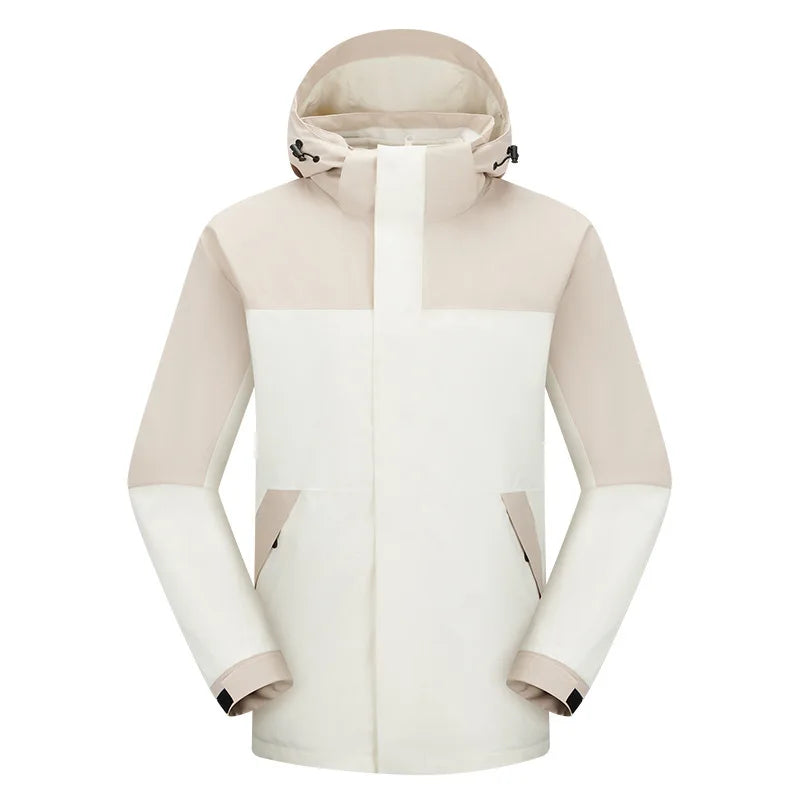 New Adhesive Outdoor Three-in-One Charge Clothes Detachable Two-piece Waterproof Windproof Winter Stand Men's Women's