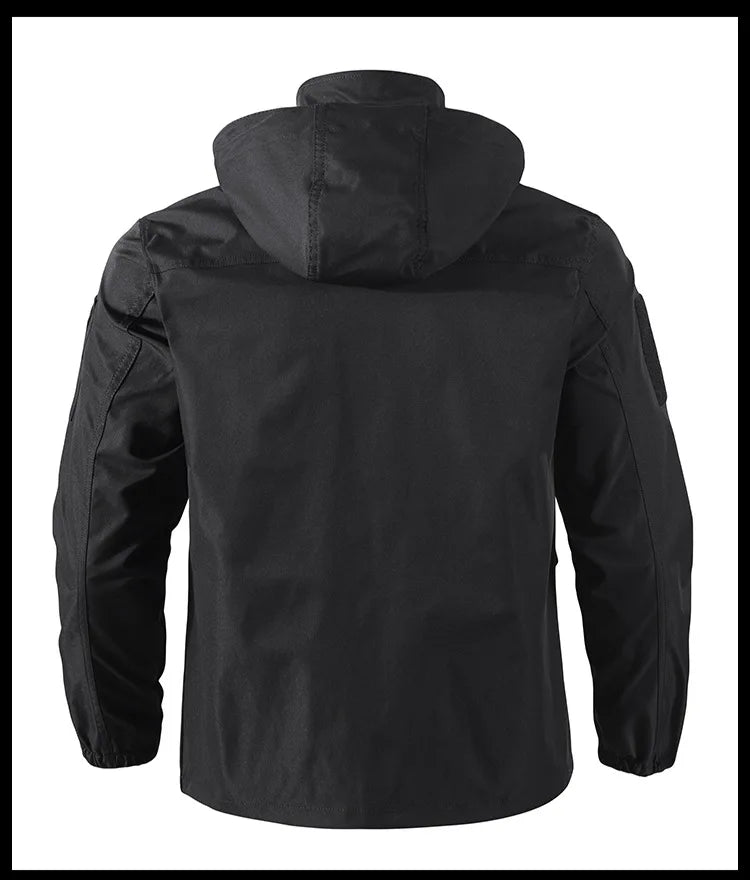 Men's Designer Nylon Soft Shell Windbreaker Jacket Embroidered Hooded Waterproof Windproof for Outdoor Spring Season Size 6XL