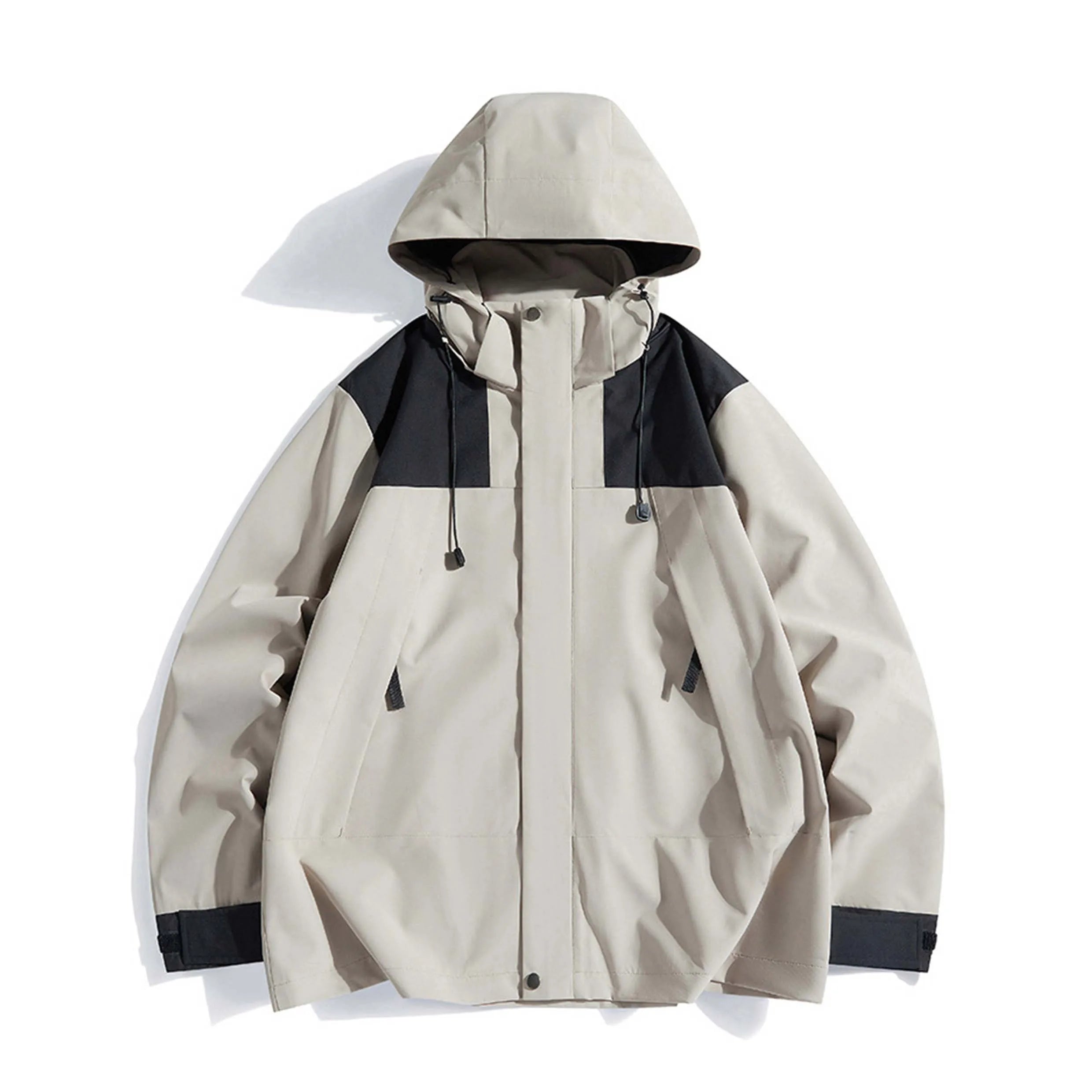 Custom Logo Men's Windbreaker Solid Woven Windproof Breathable Loose Jacket Stand Zipper Winter 3XL Plus Size Outdoor Ropa De