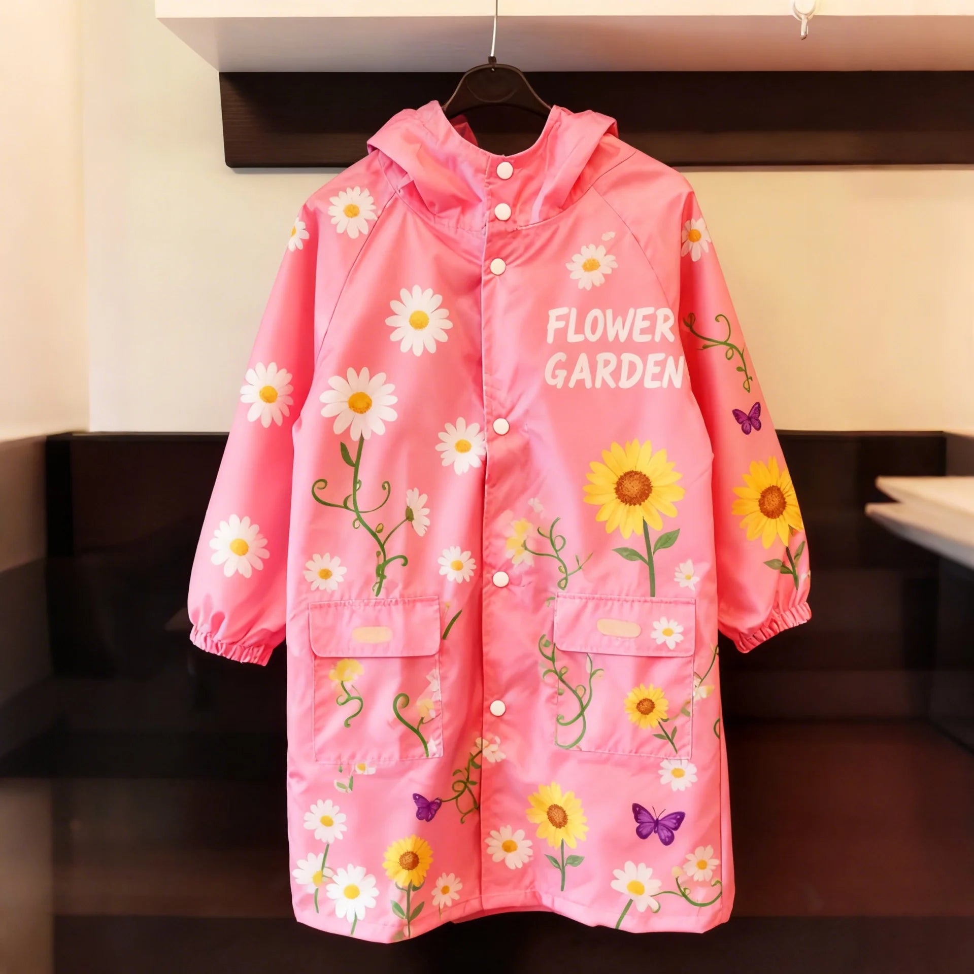 Outdoor Lightweight Windproof Waterproof Rain Poncho for Middle Large Boys/Girls Durable Cartoon Design ECO Friendly Raincoat