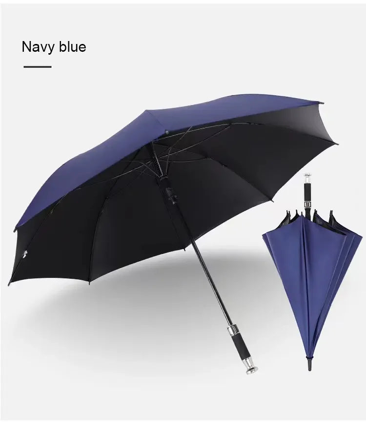 Delux Brand High Quality Custom Logo Printing Golf Umbrella Windproof Rolls Royce 12K Pongee Panels UV Rubber Factory Big Size