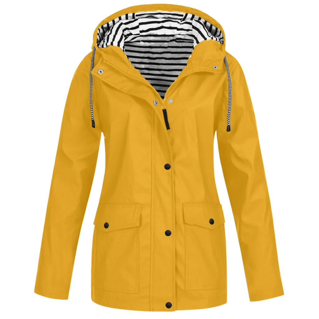 Raincoat Women Lightweight Waterproof Rain Jackets  Outdoor Hooded Windbreaker
