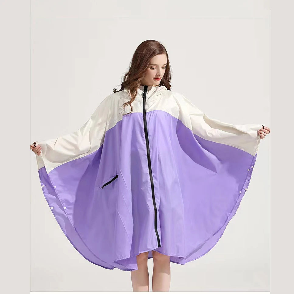 Fashionable Waterproof Cycling Rain Gear Emergency for Poncho for Hiking and Camping Survival Hooded Cloak