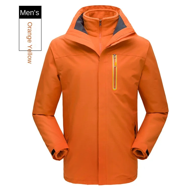 Men's Women's Outdoor Sportswear New Long Sleeve Hooded Jacket Windproof Waterproof Winter Season Woven Loose Fit Printed Design