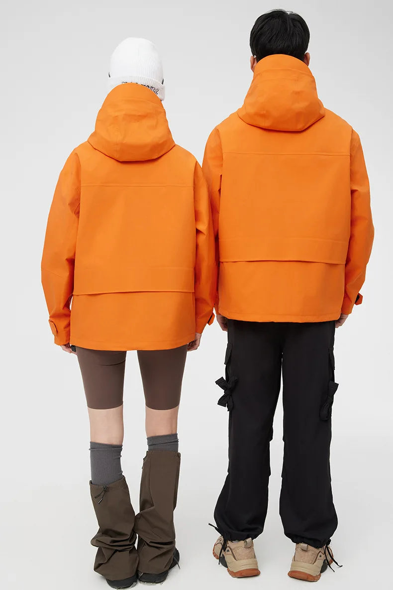 Men's Lightweight Stand Rain Jacket for Autumn Spring Windproof 3D Embroidery Logo Zipper Prints Breathable for Outdoor Sports