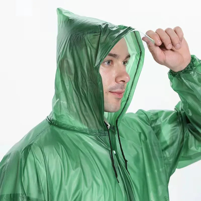 Factory Price Reusable Pvc Hooded Raincoat Waterproof Windproof Long Raincoat