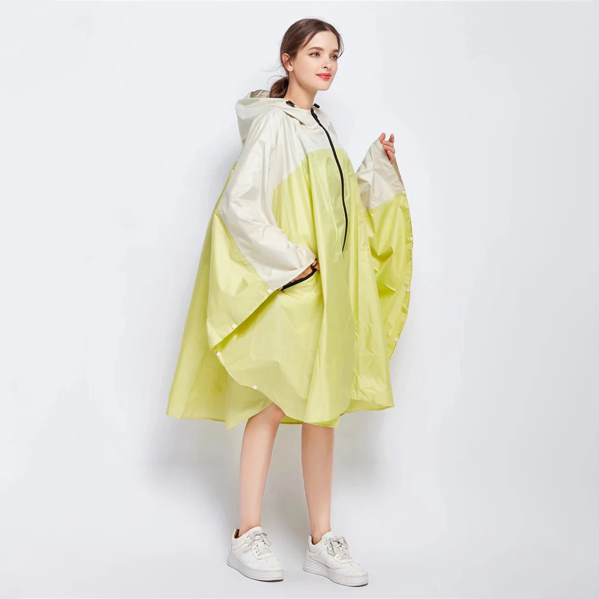 Fashionable Waterproof Cycling Rain Gear Emergency for Poncho for Hiking and Camping Survival Hooded Cloak