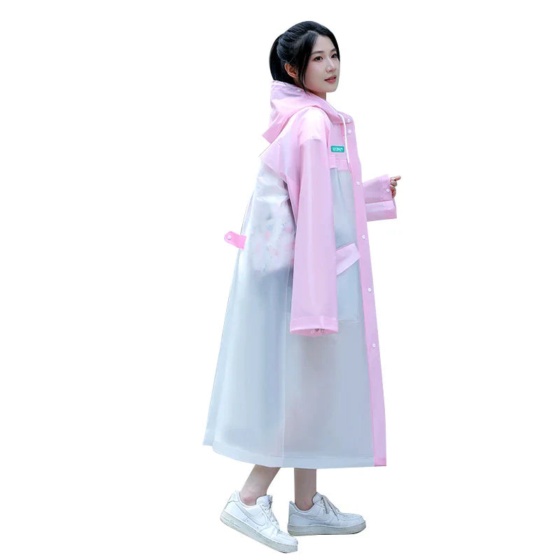 Latest Design Waterproof Poncho Padded Puffer Rain Coat Bicycle Motorcycle Outdoor Riding Logo Hood Reusable Rain Wear Work