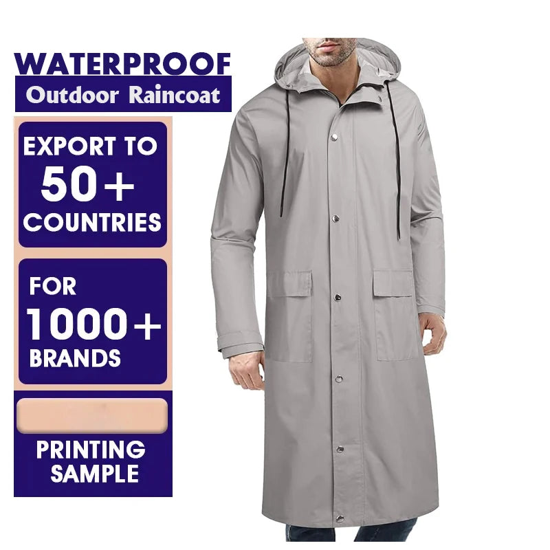 OEM 2025 Travel Hooded Coats Women's Rain Jacket Lightweight Raincoat Hooded Windbreaker Trench Coat Waterproof Rainwear Outdoor