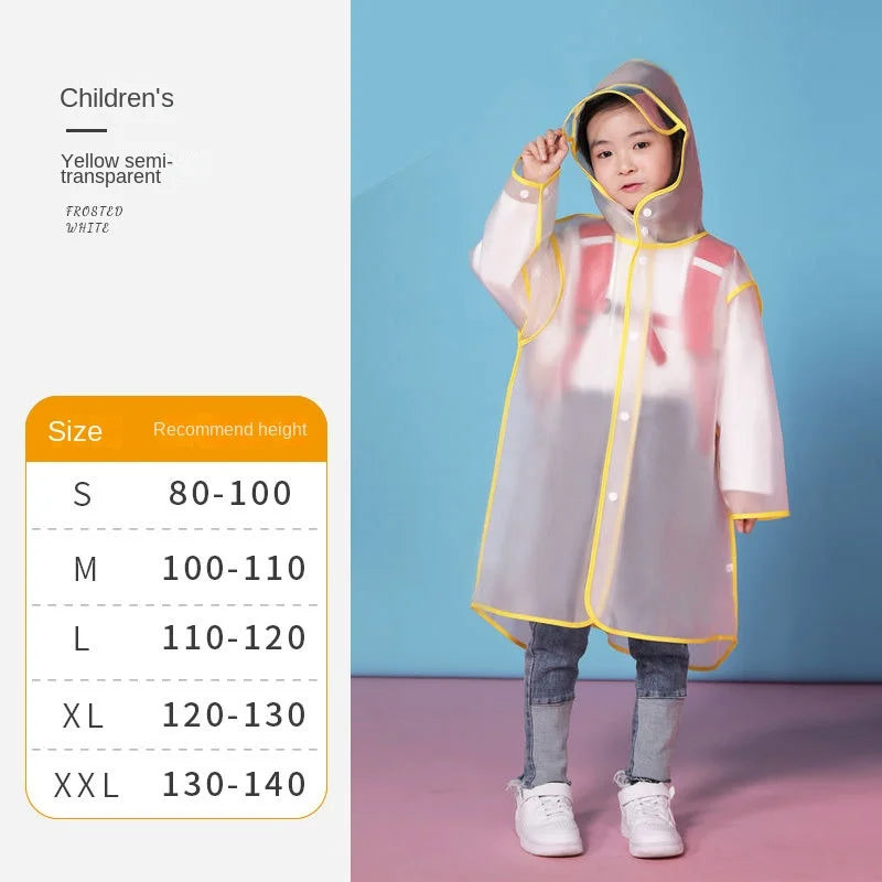Waterproof EVA for Poncho for Primary School Children Boys Girls Kindergarten Baby Logo Decorated Raincoat for Travel Outdoor